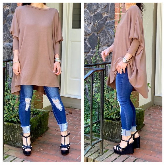 OVERSIZED LOOSE FIT DARK MOCHA KNIT SWEATER - Picture 6 of 9